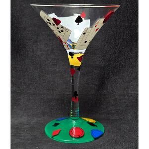 Lolita Love My Martini Pokertini Hand Painted 7oz. Drinking Glass